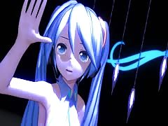 MMD Blue Hair Cutie Masturbates Pierced Tits Sex toy GV00183