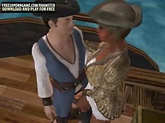 3D black babe with big tits getting fucked by white dick