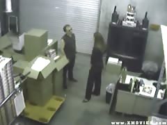 Security Cam Catches Woman Fucking Her Employee
