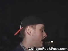 Awesome-looking college girl is enjoying College Fuck Fest
