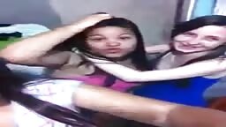 3 lesbian latinas hot kiss